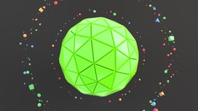 Abstract background with green sphere on the black surface. 3D render illustration - Powered by Shutterstock - Get 15% off with code: PIKWIZARD15