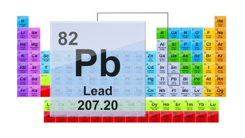 Periodic Table 82 Lead 
Element Sign With Position, Atomic Number And Weight.