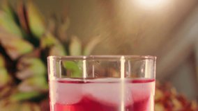 Preparing colourful drinks with fruits / 4K Video