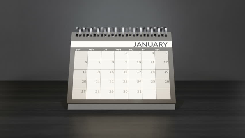 Flagged days in monthly calendar on desk year calendar. Counting down days, flipping pages. Achieving targets goals. Camera fixed, 3d cgi 60fps 4K animation Royalty-Free Stock Footage #1017276796