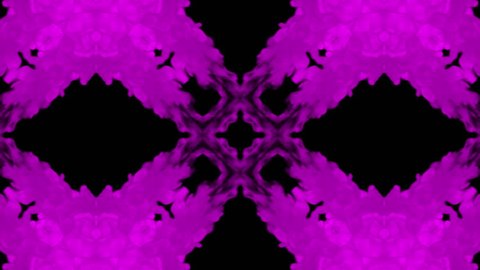 3d render of Pink inky injections into water on black background with luma matte. Kaleidoscope effect. Rorschach inkblot test 2