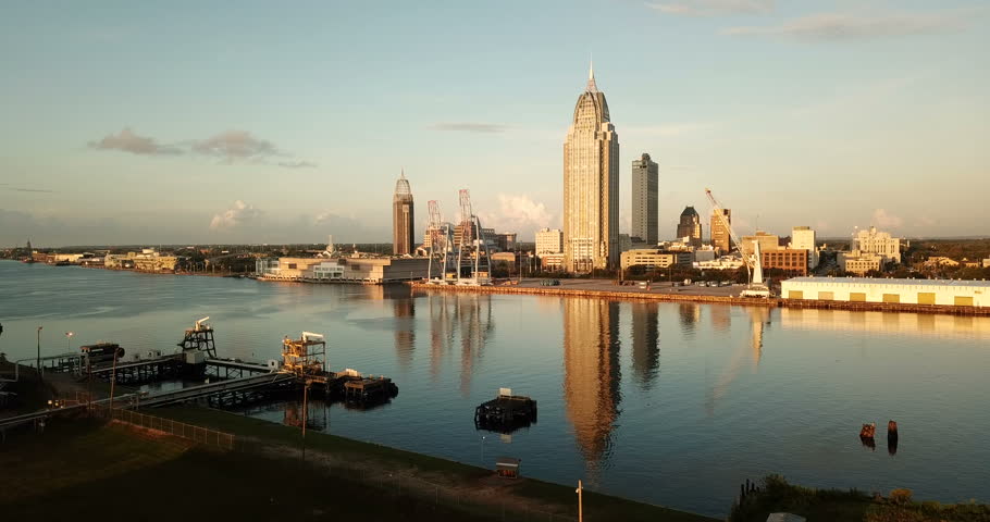 Mobile Alabama Downtown City Skyline Gulf Coast Seaport