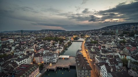 Aerial View of Zurich, Old Town, Switzerland ( Zürich )