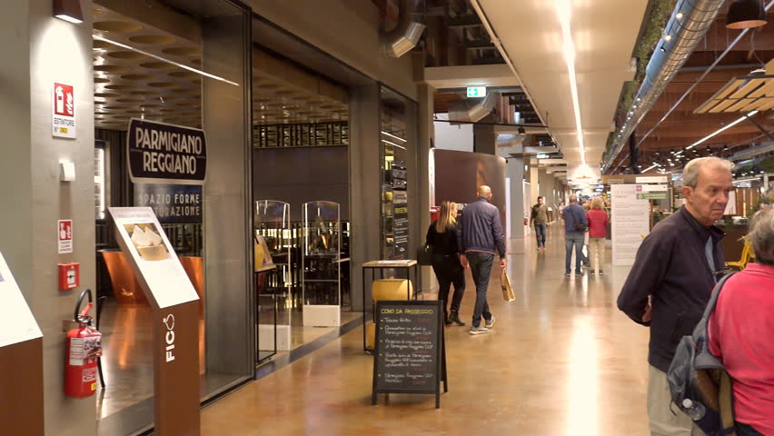 BOLOGNA, ITALY - OCTOBER 2, 2018:  people visiting FICO EATALY WORLD, the largest agri-food park in the world