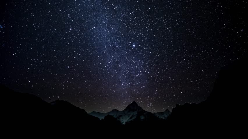 Timelapse of The movement of the stars in the night sky over Himalayas. Nepal. 4K | Shutterstock HD Video #1017360721