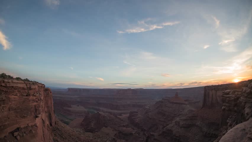 Sunset and Stars over a Canyon Time Lapse