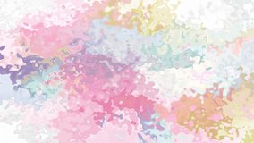 abstract animated stained background seamless loop video - watercolor splotch effect - pastel full color spectrum - pink, blue, purple, green, orange, yellow and white