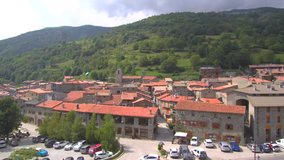 Drone in Setcases, village of Catalonia, Spain