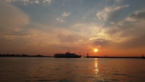 Ferries goes Europe Side from Asian Side - Video was taken at Kadikoy Pier 