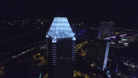 Singapore City Skyline at night - Singapore Circa 2016