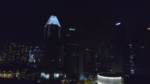 Singapore City Skyline at night - Singapore Circa 2016