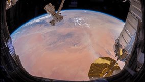 JUNE 2018: Planet Earth seen from the International Space Station with continent clouds over the earth, Time Lapse Full HD 1080p. Images courtesy of NASA Johnson Space Center