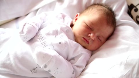 Newborn baby sleep first days in a maternity hospital