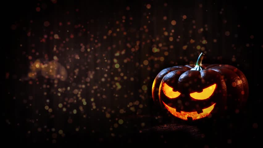 Happy Halloween haunted pumpkin background
 Royalty-Free Stock Footage #1017428011