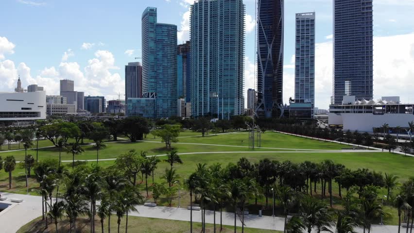 Aerial view of Museum Park Miami.