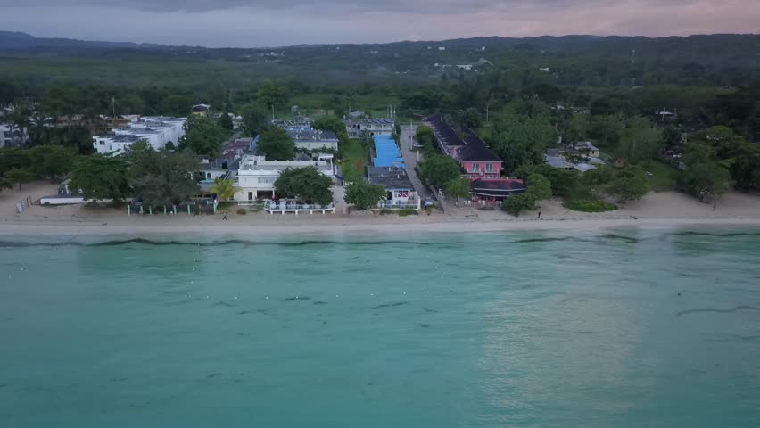 Negril Jamaica Aerial Footage Beach Ocean