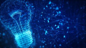 Technology network with lamp digital blue background creative idea concept  - Powered by Shutterstock - Get 15% off with code: PIKWIZARD15