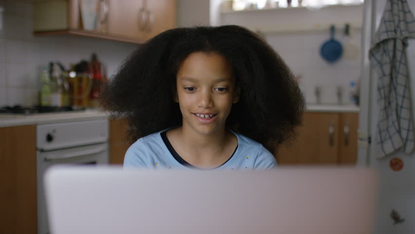 Little girl reacts positively to something she