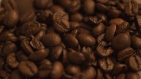 Coffee Beans Slow Motion up close macro studio shot