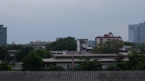 Time-lapse 4K : Footage in Bangkok city when raining is coming in Bangkok, Thailand.