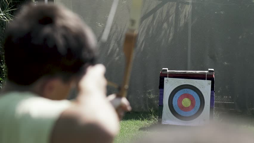 Bow shot in slow motion