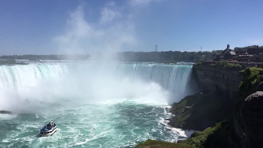time lapse footage of a boat at Niagara falls canada side 1080HD