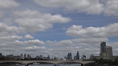 London cityscape with beautiful clouds.