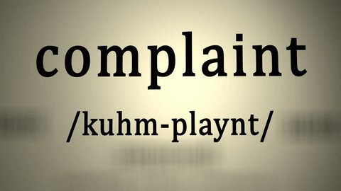Definition: Complaint - Animation