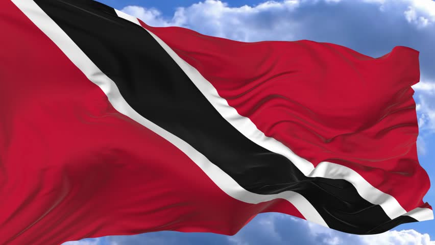 flag waving in the wind against the blue sky Trinidad and Tobago Royalty-Free Stock Footage #1017500533