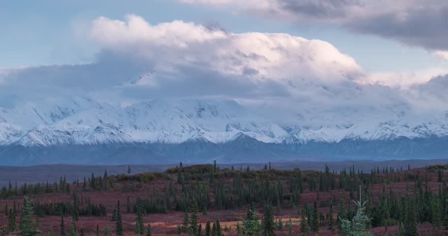 Autumnal Denali National Park Scenery - sunset time lapse
