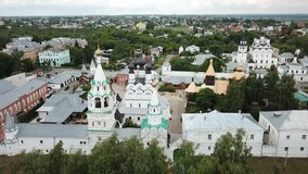 Aerial view of  russian landmark Trinity and Annunciation Monasteries in Murom
