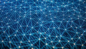 Provides security access with binary code. Concept of binary code. Digital numbers one and zero on a blue background with volumetric light abstract connections of lines with dots forming triangles - Powered by Shutterstock - Get 15% off with code: PIKWIZARD15