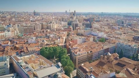 Aerial view of Madrid cityscape, Spain