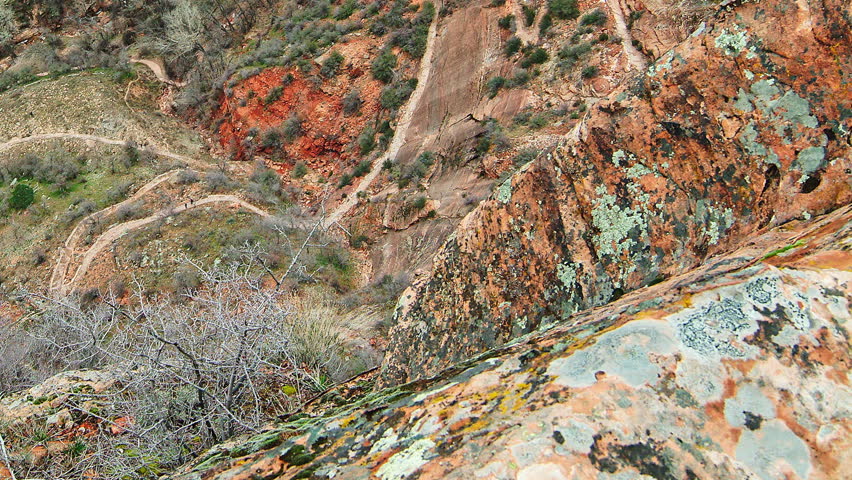 Steep hiking path to high point in Mt Zion National Park, Utah