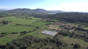 Aerial view from a Drone in village of Torroella de Montgri, Costa Brava,Girona.Spain. 4k Video