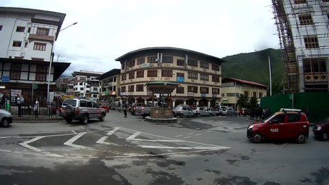 Traffic system in Thimphu, Bhutan on 14 September 2018