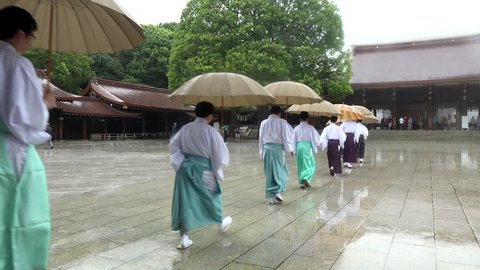monks on the way to prayer