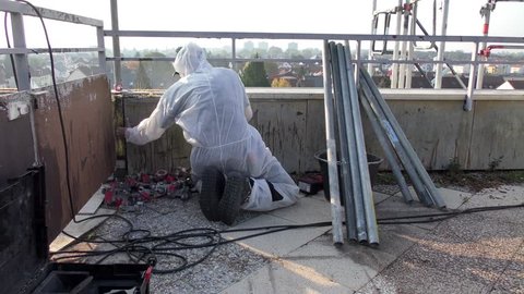 Professional asbestos abatement