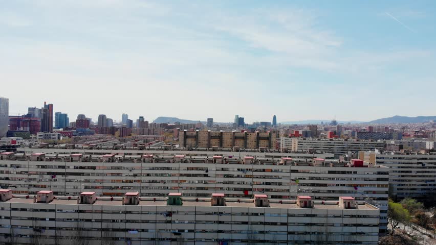 Aerial view of Barcelona neighborhood