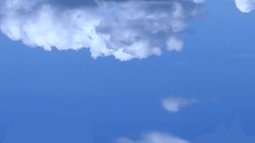 Dense Fluffy Puffs of White Cloud sky moving slowly and transform shape by wind blue sky, time lapse, 1920x1080, FHD,30 FPS.