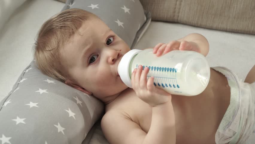 baby drinking bottle