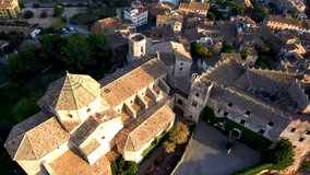 Aerial view of Castle of Altafulla, Tarragona. Spain. 4k Drone Video