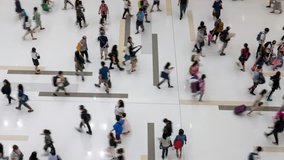 Crowd Of Anonymous Unrecognizable People Walking In Mall - time lapse  - Powered by Shutterstock - Get 15% off with code: PIKWIZARD15