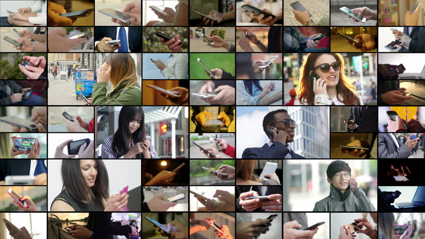 Multiscreen on people using smartphone everyday life. Modernity, technology | Shutterstock HD Video #1017604276