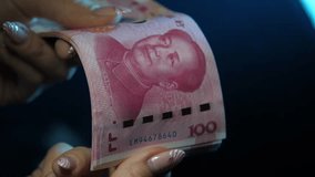China yuan banknotes. Chinese money