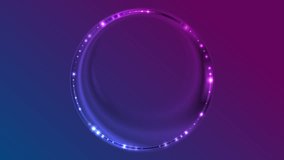 Blue and ultraviolet neon led lights abstract circle frame motion background. Seamless loop. Video animation Ultra HD 4K 3840x2160