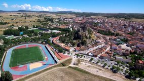 Drone Aerial view in Almansa, Albacete. Spain. 4k Video