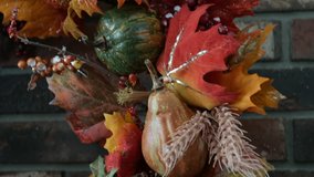 Close up of Autumn wreath on fireplace - Powered by Shutterstock - Get 15% off with code: PIKWIZARD15