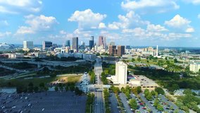 Drone Aerial of Downtown Atlanta, Georgia, USA Skyline