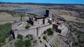 Aerial view from a Drone in Alconchel, Extremadura, Spain - 4k Video